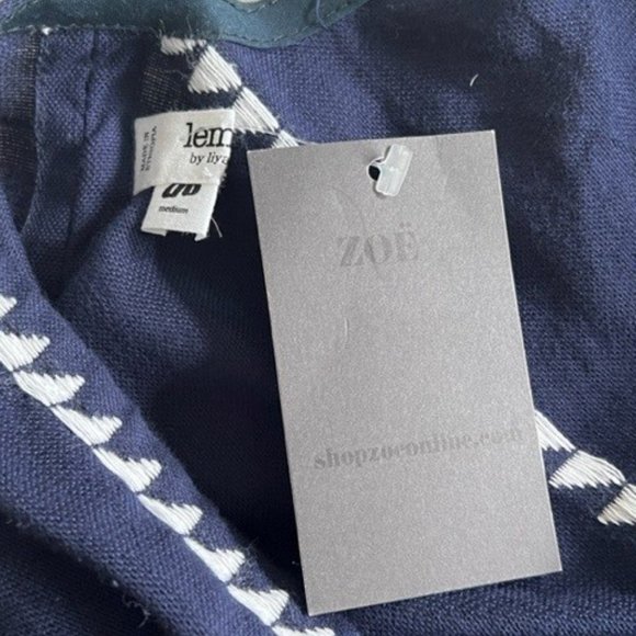 NWT Lemlem Leila Plunge Dress in Nunu Navy, Size Medium - Picture 8 of 9